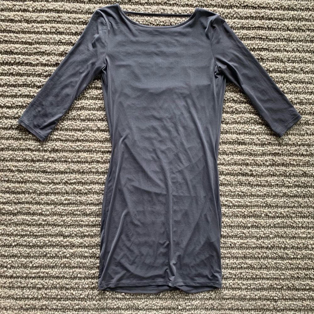 Topshop Grey Metallic Dress